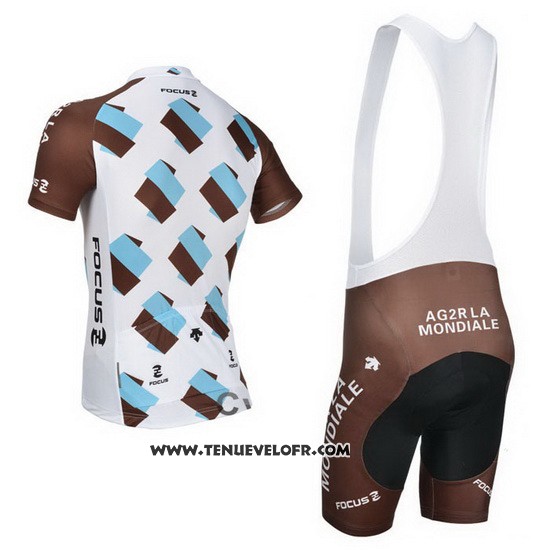 2014 Maillot Ciclismo Ag2r La Mondiale Marron Manches Courtes et Cuissard